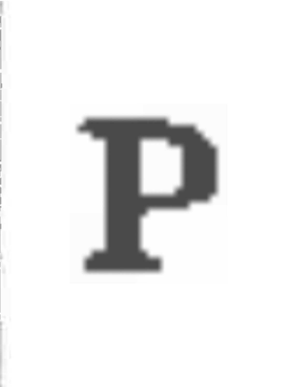 The P on the left has additional pixels within and tangential to its loop.